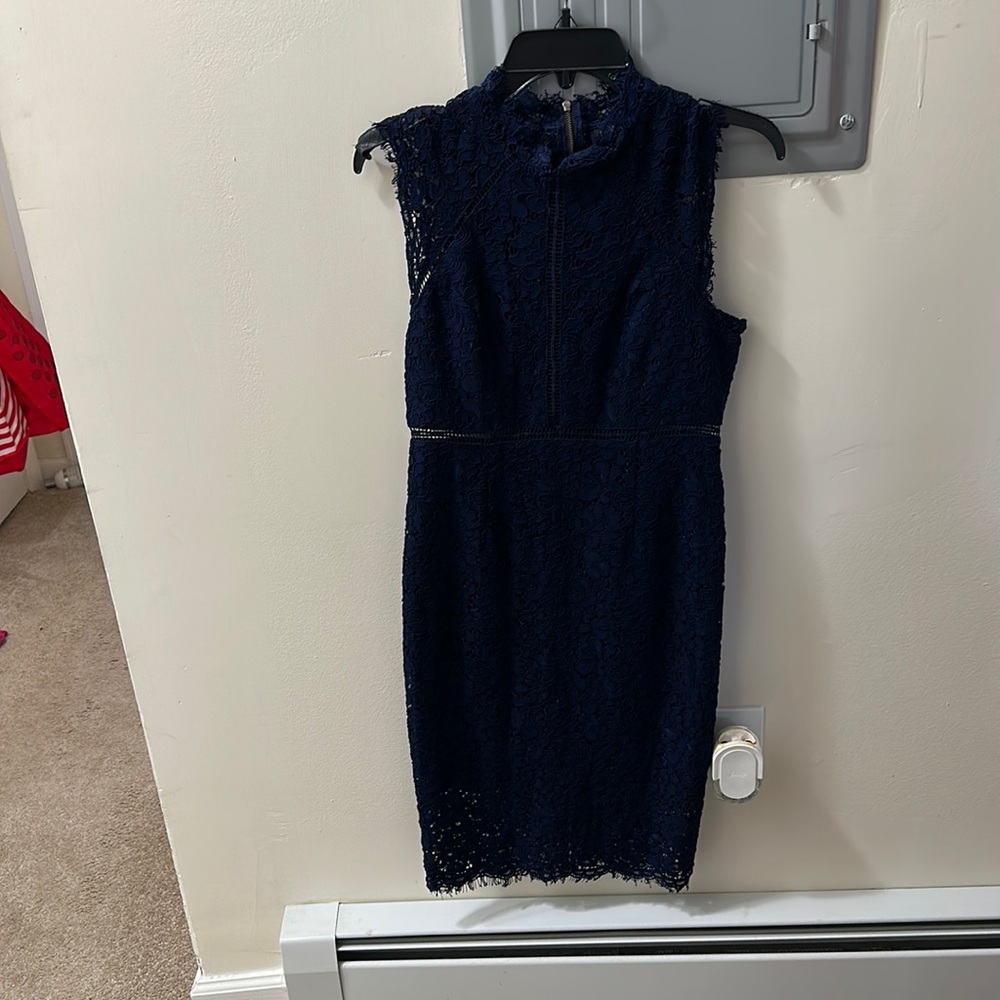 Bardot navy blue lace dress